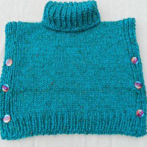 Hand Knit Aura Pullover Poncho Girls Size 8 - 10